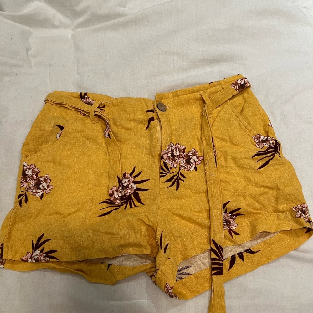 Yellow floral shorts